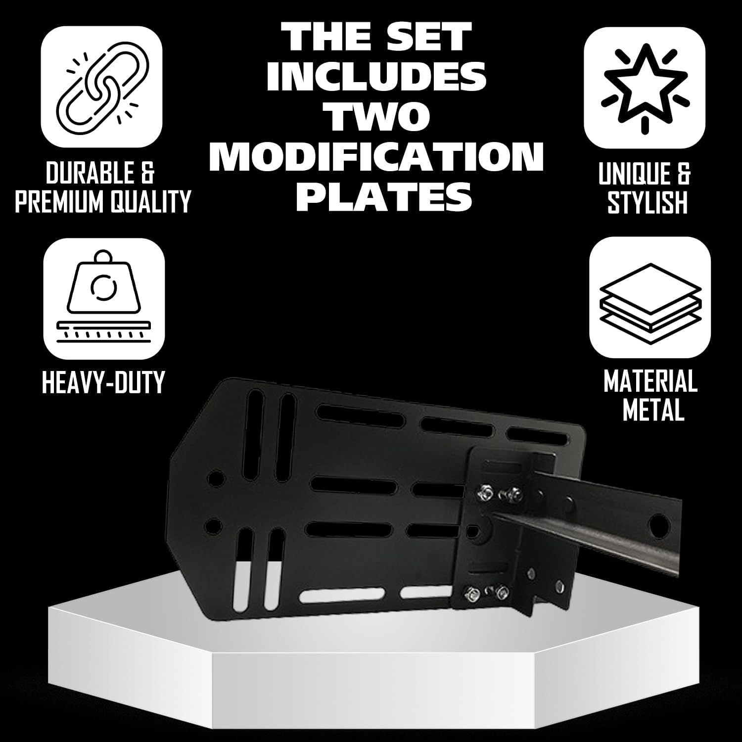Kings Brand Furniture Set of 2 Bed Frame Brackets Adapter for Headboard with Hardware I3165