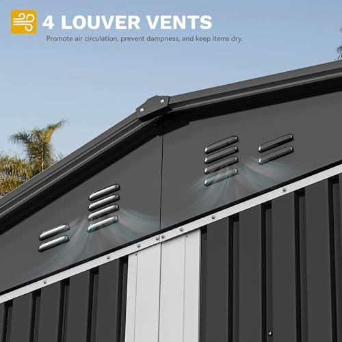 DWVO 6x4ft Metal Storage Shed for Outdoors, Dark Gray T6985
