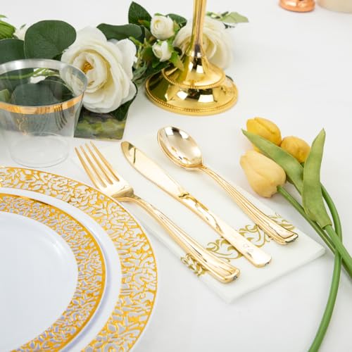 WELLIFE Silver Party Dinnerware Set for 50 Guests, Disposable A689948