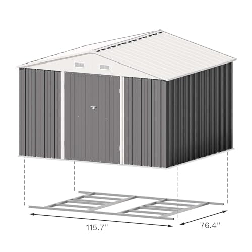 Patiowell 5x3 FT Outdoor Storage Shed with Sloping Roof and Lockable Door, Brown L4971