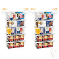 Freezer Organizer Bins, 6 Pack Stackable with Handles, Black S4912