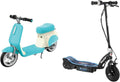 Razor Pocket Mod Petite - 12V Miniature Euro-Style Electric Scooter for Ages 7+, 100-watt Motor, Up to 40 min Ride Time & E100 Electric Scooter for Kids Ages 8+ - 8" Pneumatic Front Tire