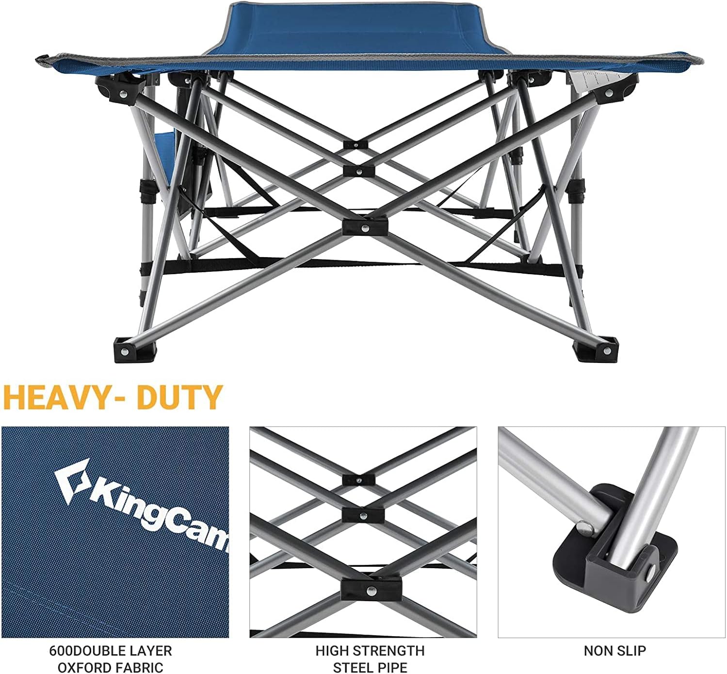 KingCamp Folding Camping Cot, Heavy Duty Portable Single Bed Q172