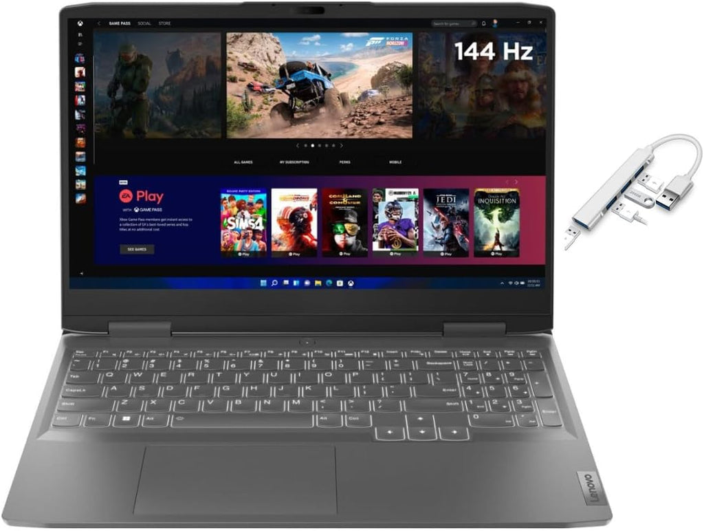 Lenovo LOQ 15.6"" 144Hz FHD Gaming Laptop | 13th Generation Core i5-13420H | 32GB RAM DDR5 | 1024GB SSD | NVIDIA GeForce RTX 3050 | Backlit | Windows 11 Home | Bundle with USB 3.0 Hub, Grey