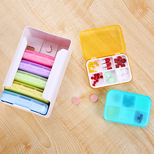 7 Piece Pill Organizer with 42 Compartments, Weekly Daily Travel Medicine Case D186