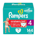 Pampers Cruisers 360 Diapers - Size 4, One Month Supply (144 Count), Pull-On Disposable Baby Diapers, Gap-Free Fit