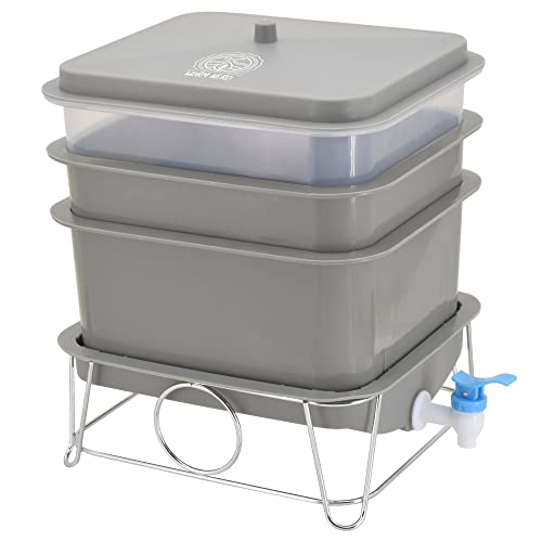 WN54 4-Tray Worm Composting Bin Kit with Coco Coir Brick O255