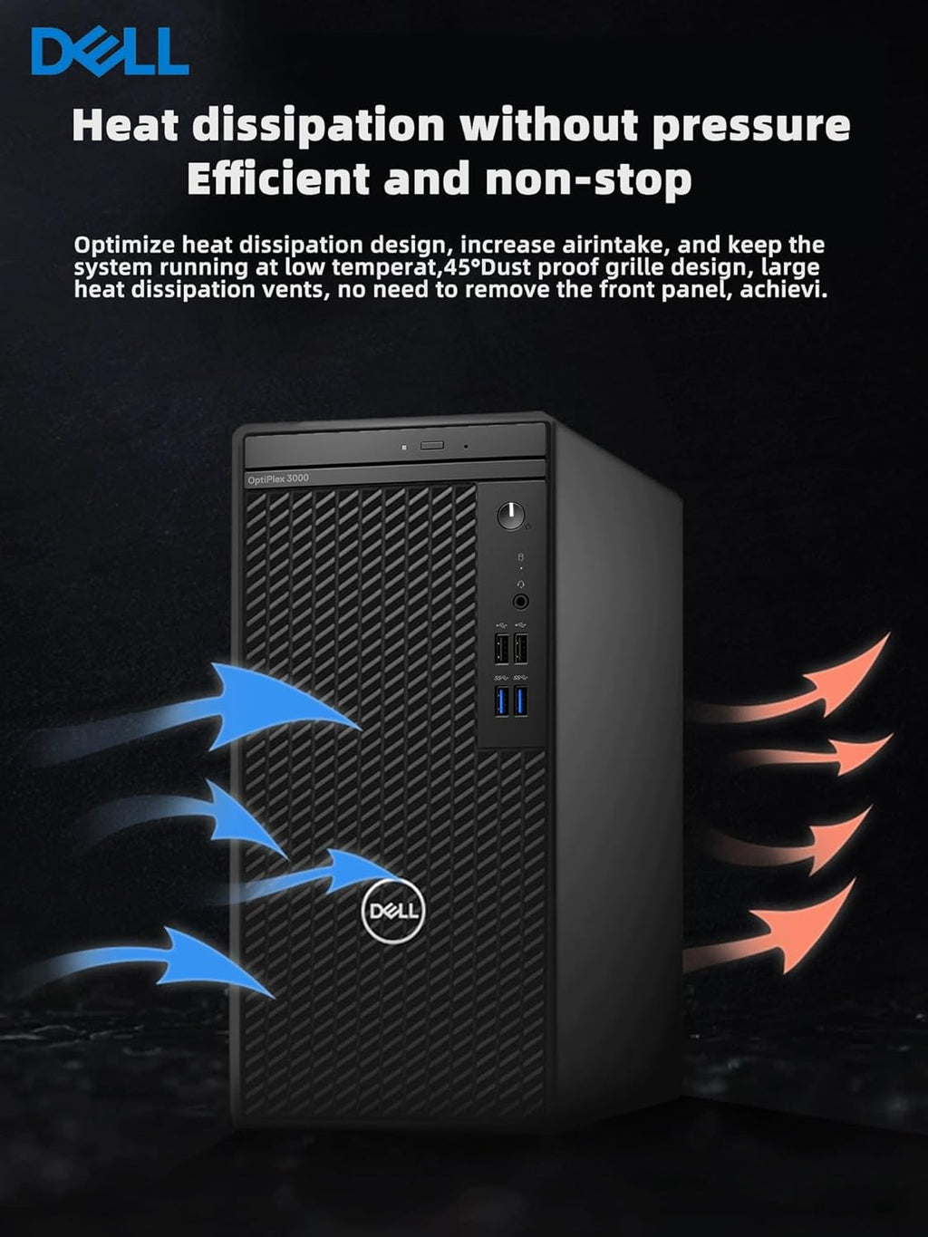 Dell Optiplex 3000 Tower Desktop Computer, Intel Core i5, 16GB RAM, 256GB SSD + 1TB HDD, Windows 11 Pro K7373