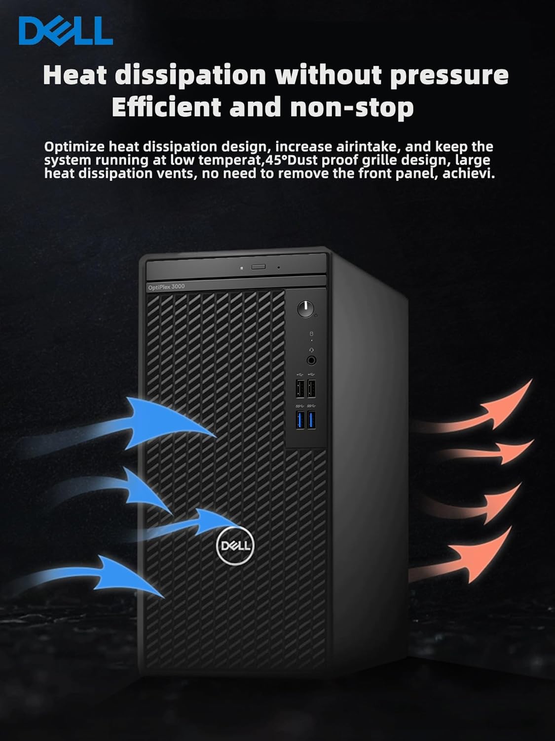 Dell Optiplex 3000 Tower Desktop Computer, Intel Core i5, 16GB RAM, 256GB SSD + 1TB HDD, Windows 11 Pro K7373