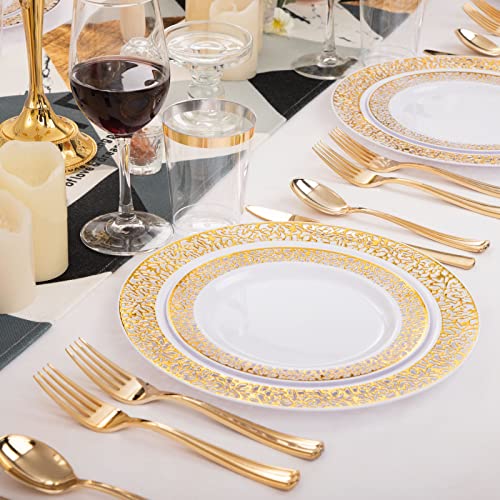 WELLIFE Silver Party Dinnerware Set for 50 Guests, Disposable A689948