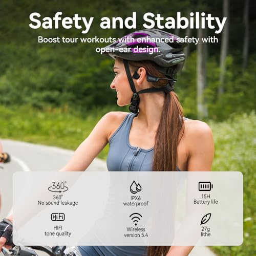 Bone Conduction Headphones Wireless Bluetooth 5.4 Open Ear Sports Headset with Mic, IPX6 Waterproof (Green) R3266