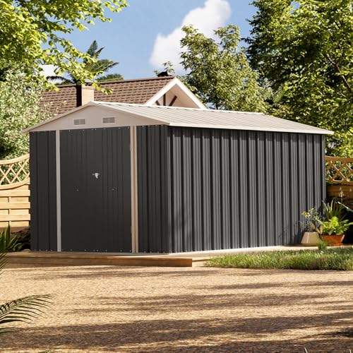 Patiowell 3 x 3 FT Outdoor Storage Shed with Sloping Roof, Grey F27529