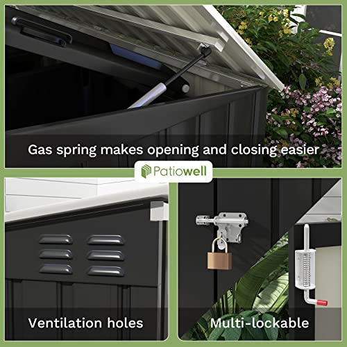 Patiowell 3 x 3 FT Outdoor Storage Shed with Sloping Roof, Grey F27529