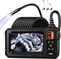 Industrial Endoscope Borescope Camera with Light, 4.3'' LCD Screen HD Digital Snake Camera Handheld Waterproof Sewer Inspection Camera with 8 LED Lights, 16.5FT Semi-Rigid Cable