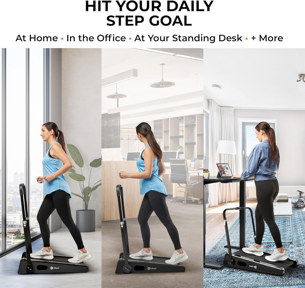 LifePro Portable Mini Walking Pad Treadmill with Adjustable Handlebar, 3 MPH T458