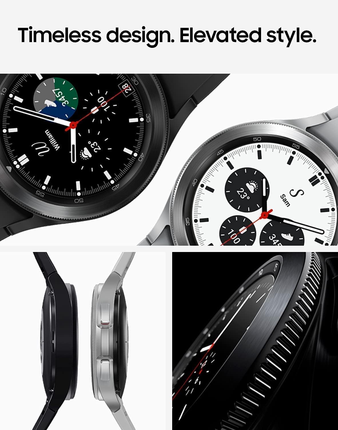 SAMSUNG Galaxy Watch 4 46 mm Smartwatch, ECG Monitor, GPS, US Version, Black W6661