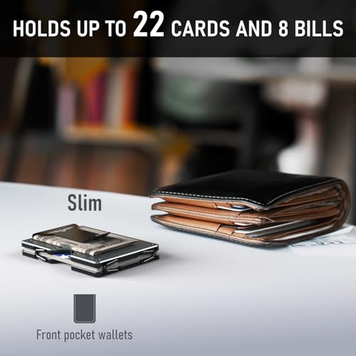 Minimalist RFID Blocking Wallet for Men with Money Clip T474