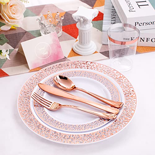 WELLIFE Silver Party Dinnerware Set for 50 Guests, Disposable A689948