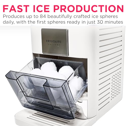 Frigidaire Countertop Sphere Ice Maker with Transparent Window, 84 Ice Spheres Per Day, White Z526685