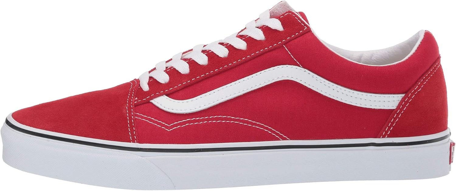 Vans Men's Old Skool Sneaker, Racing Red/True White, Size 9.5 F8347