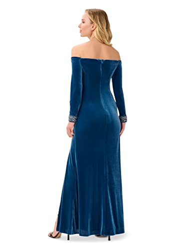 Adrianna Papell Women's Velvet Off Shoulder Gown P3347
