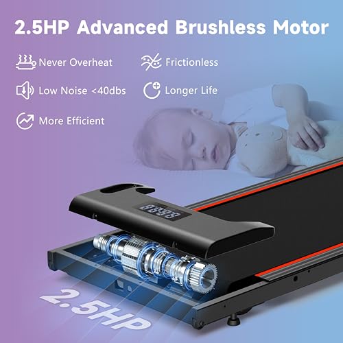 Walking Pad Treadmill 2 in 1 with Remote Control for Home Office O415