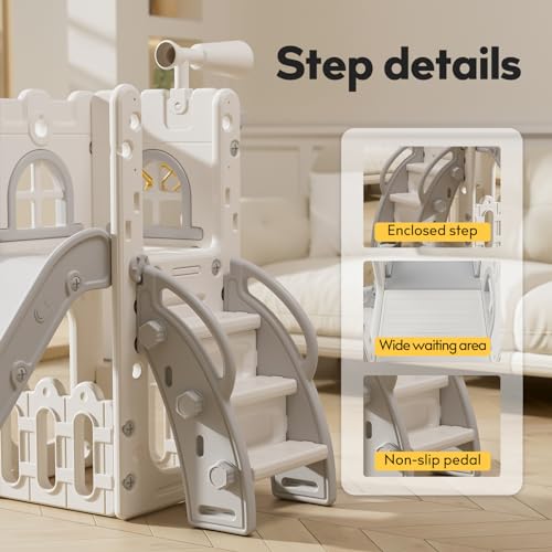 Toddler Slide Playset with Non-Slip Steps for Boys and Girls 1-3 Years Blue Yellow A8647