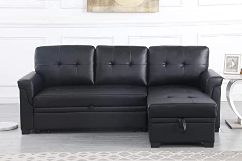 L-Shaped Pull Out Sleep Sofabed with Storage Chaise, Chenille Upholstered X30892