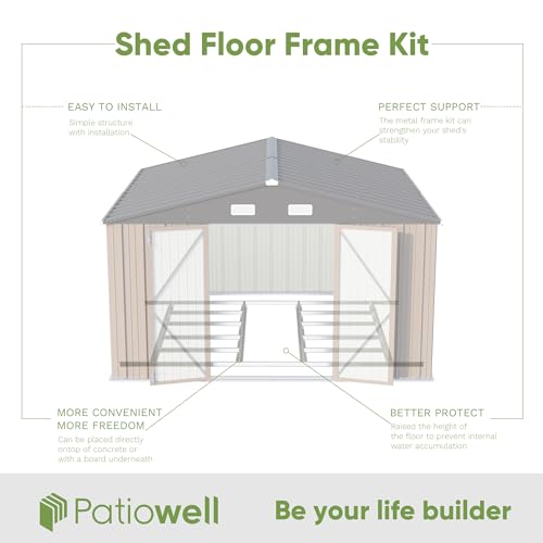 Patiowell 3 x 3 FT Outdoor Storage Shed with Sloping Roof, Grey F27529