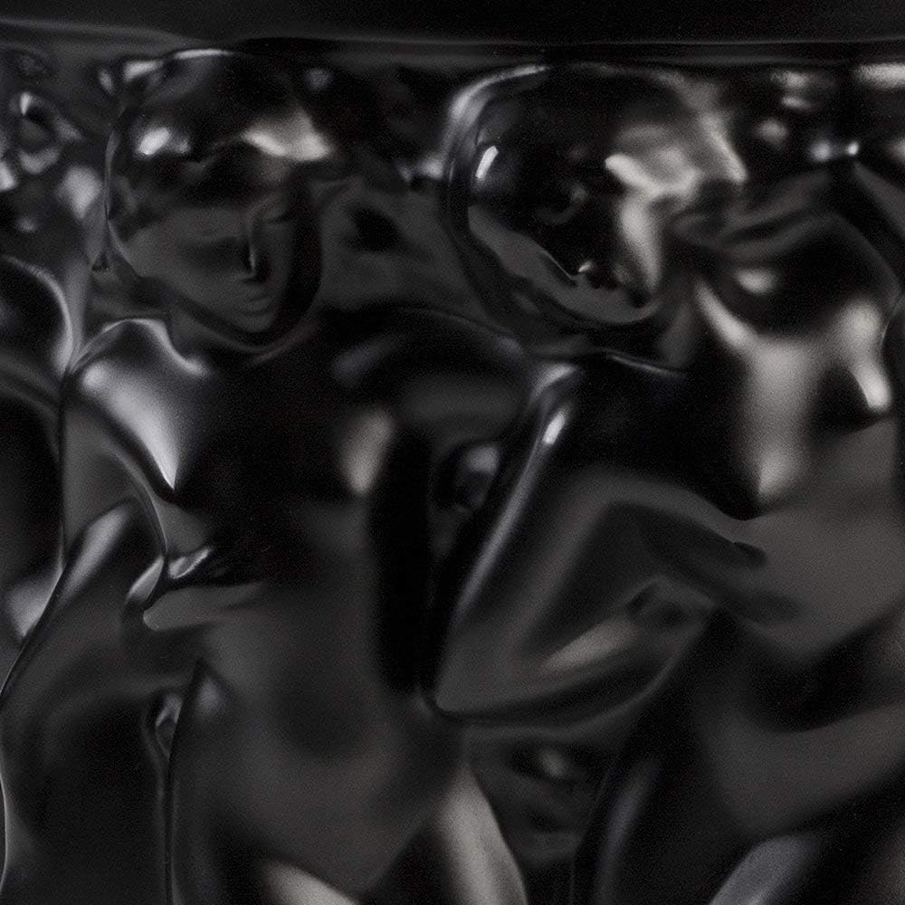 Lalique Crystal Black Bacchantes Vase Small V972