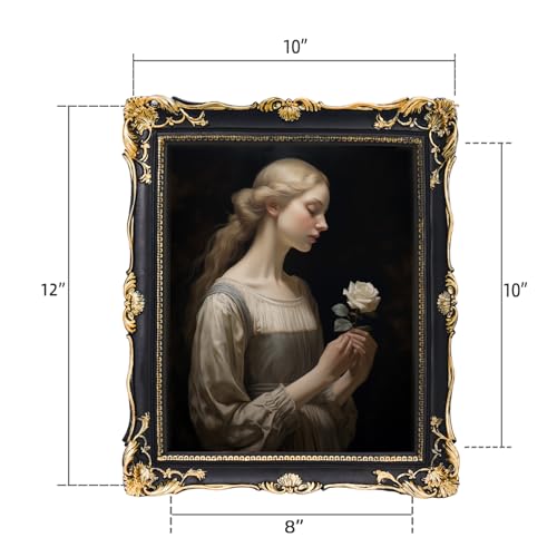 Vintage 8x10 Picture Frame with Glass Front, Antique Retro Photo Frame for Wall or Tabletop, Silver N745