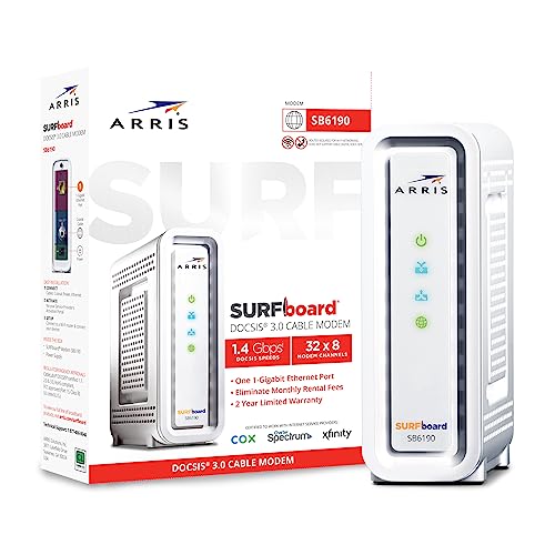 ARRIS SURFboard SB6190 DOCSIS 3.0 Cable Modem, White Y3612