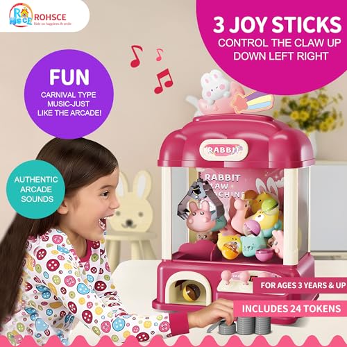 Claw Machine for Kids with Music Lights, USB Rechargeable, Ages 4-12 X2020