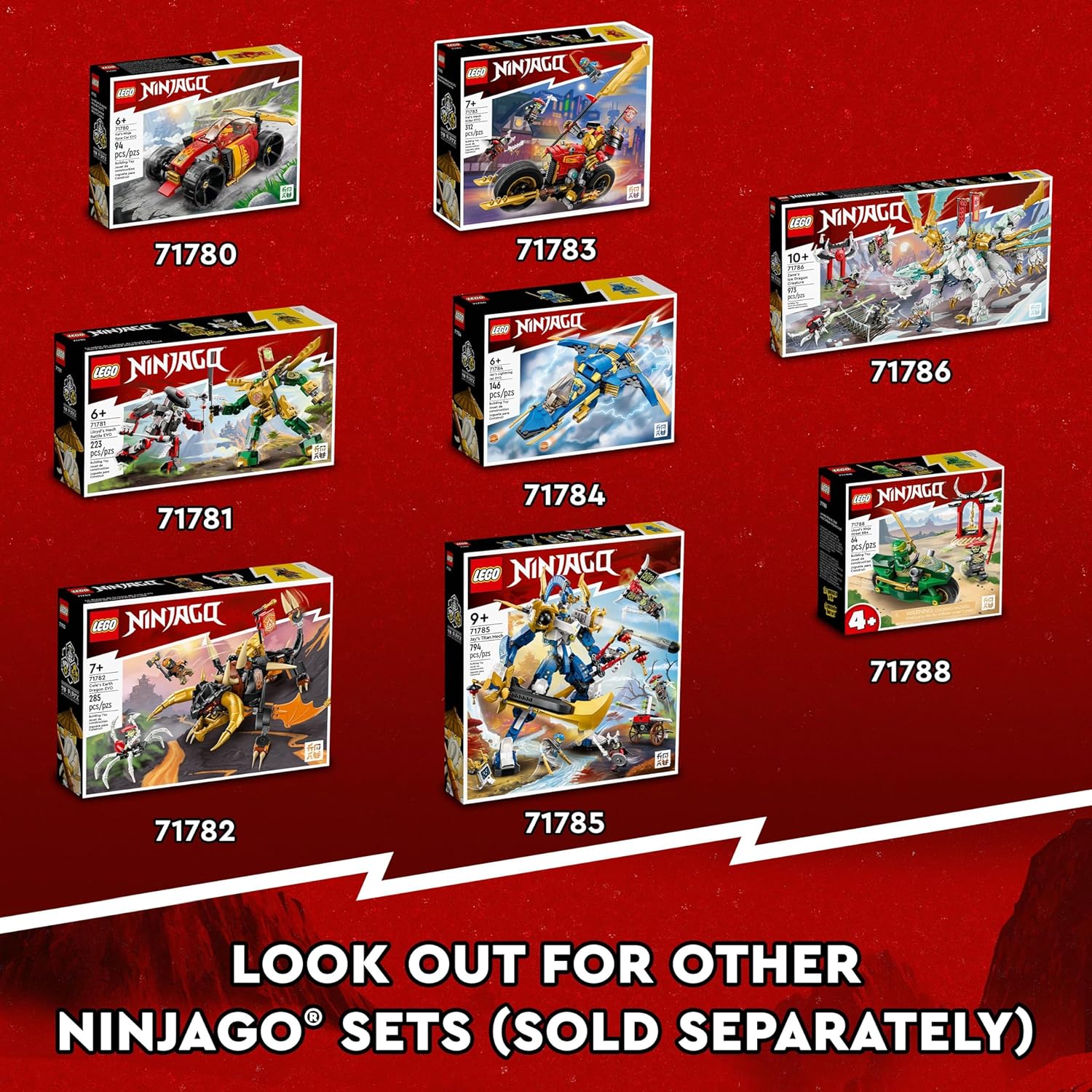 LEGO NINJAGO Creative Ninja Brick Box 71787 Toy Storage Building Set for Kids 5+ W4451