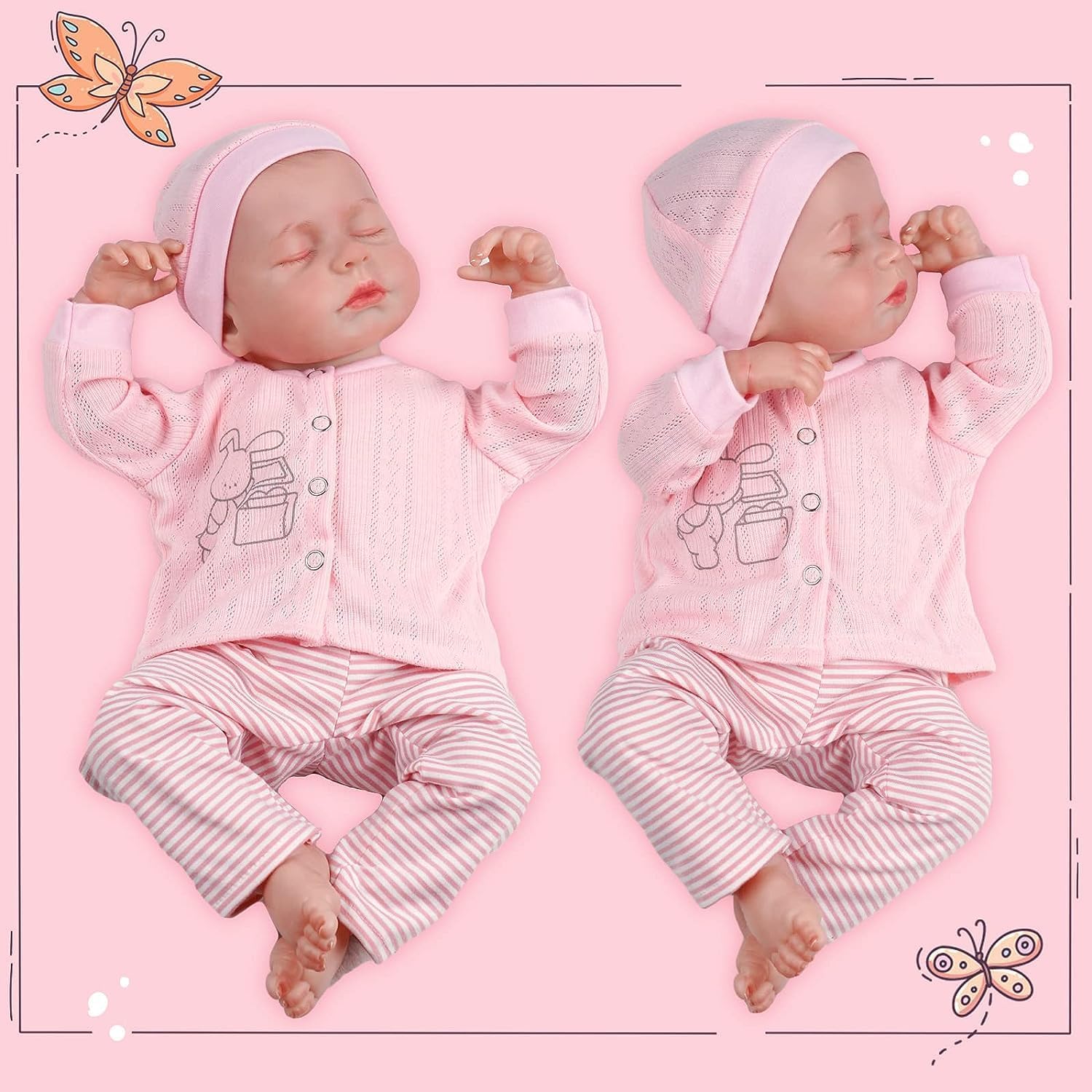 BABESIDE Lifelike Reborn Baby Doll Girl 18 Inch Soft Body Realistic Newborn K6260
