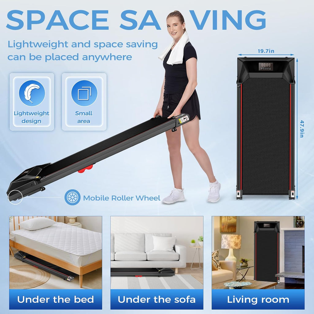 3 in 1 Portable Walking Pad Treadmill for Home, 320 lbs Capacity D19395
