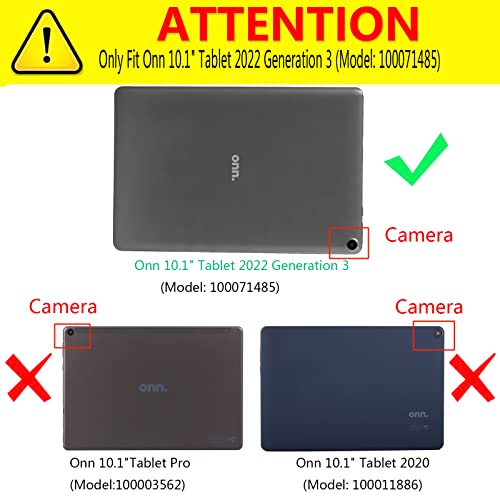 DMLuna Folio Leather Case for Onn 10.1 Tablet 2022 Gen 3, Glitter Rose L180