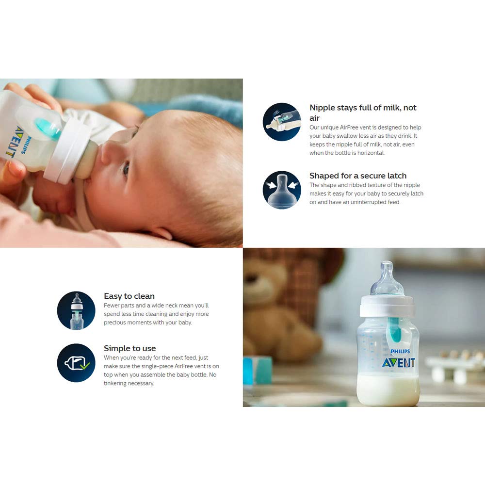 Philips AVENT SCF400/34 Anti-Colic Bottle 4oz 3pk, Clear W44367