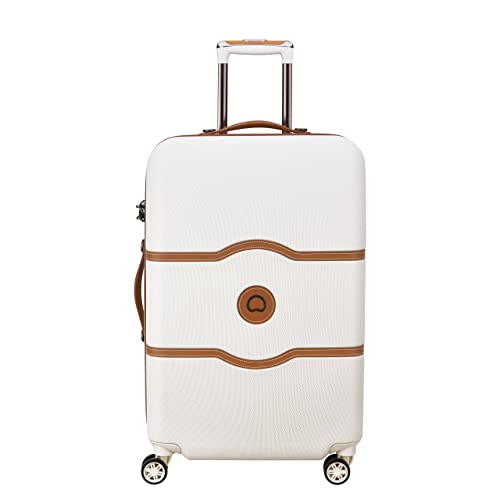 DELSEY Paris Chatelet Air Hardside Luggage, Spinner Wheels, Champagne White, Checked-Large 28 Inch