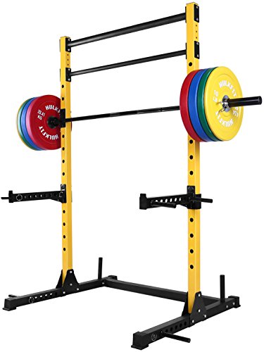 HulkFit Pro Series Adjustable Squat Stand Power Cage with Pull Up Bar for Home Gym T24680