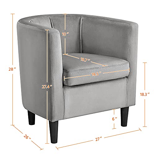 Yaheetech Velvet Accent Chair, Modern Upholstered Barrel Chair, Olive Green J55628