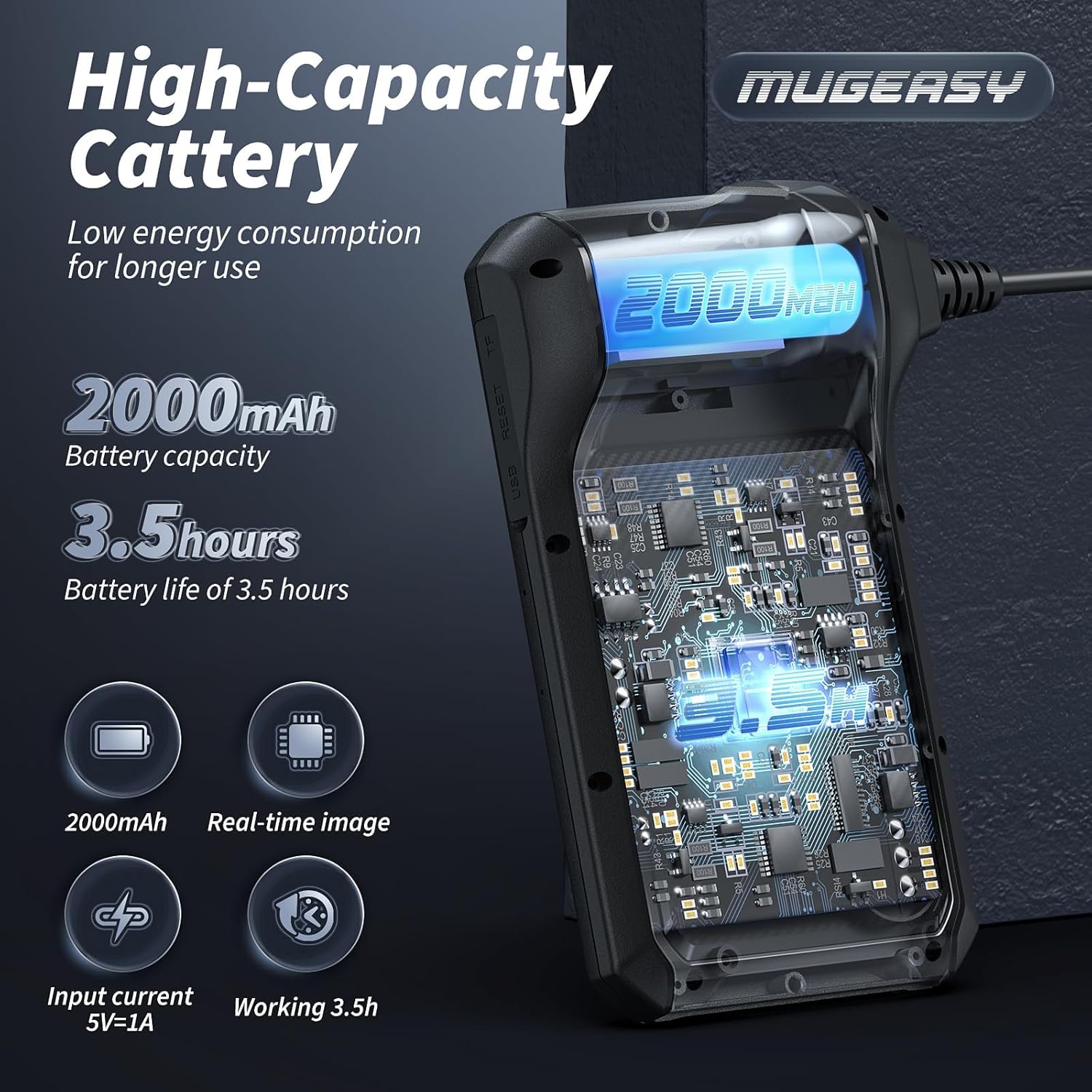 Endoscope Camera with Light - 1920P HD Borescope, 16.4FT Semi-Rigid Cord, IP67 Waterproof D167582