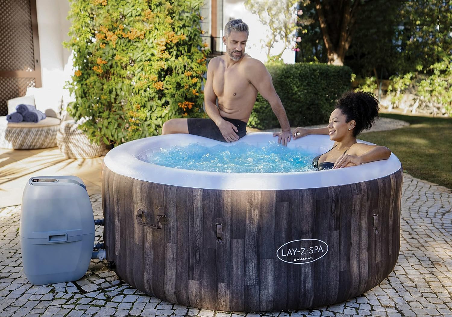 Lay-Z-Spa Bahamas Signature AirJet Inflatable Hot Tub Spa 2-4 Person V5248