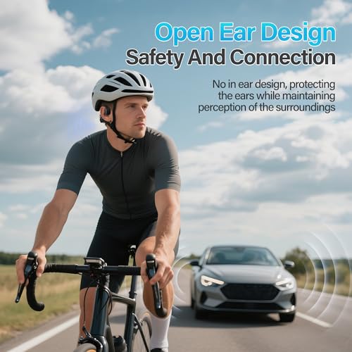 Bone Conduction Headphones Wireless Bluetooth 5.4 Open-Ear with Mic Waterproof Sports Earphones Black B90318
