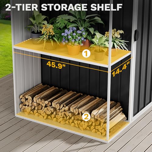DWVO 6x4ft Metal Storage Shed for Outdoors, Dark Gray T6985