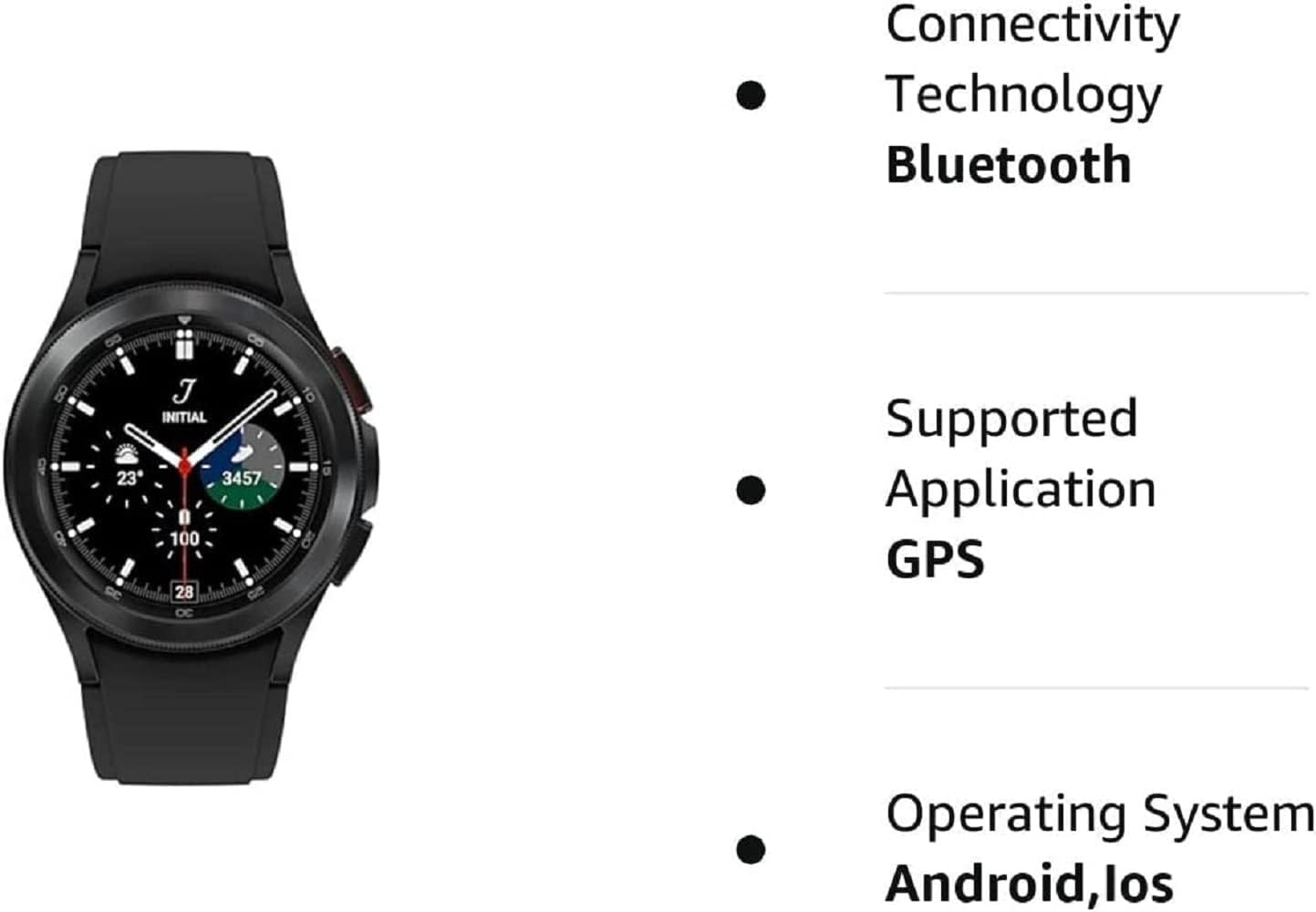 Samsung Galaxy Watch 4 Classic Smartwatch 42mm, Black (Renewed) V711587