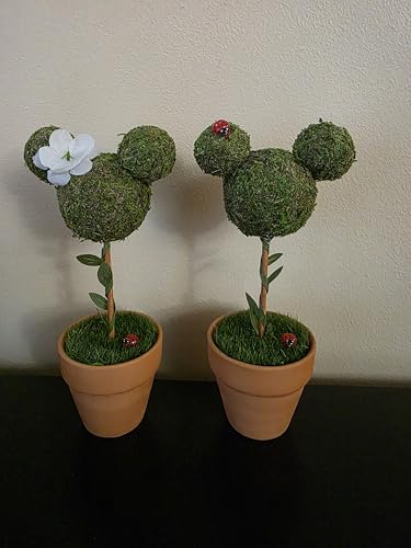 Minnie & Mickey Seasonal Topiary Set, 6 inch, Fall Decor N920