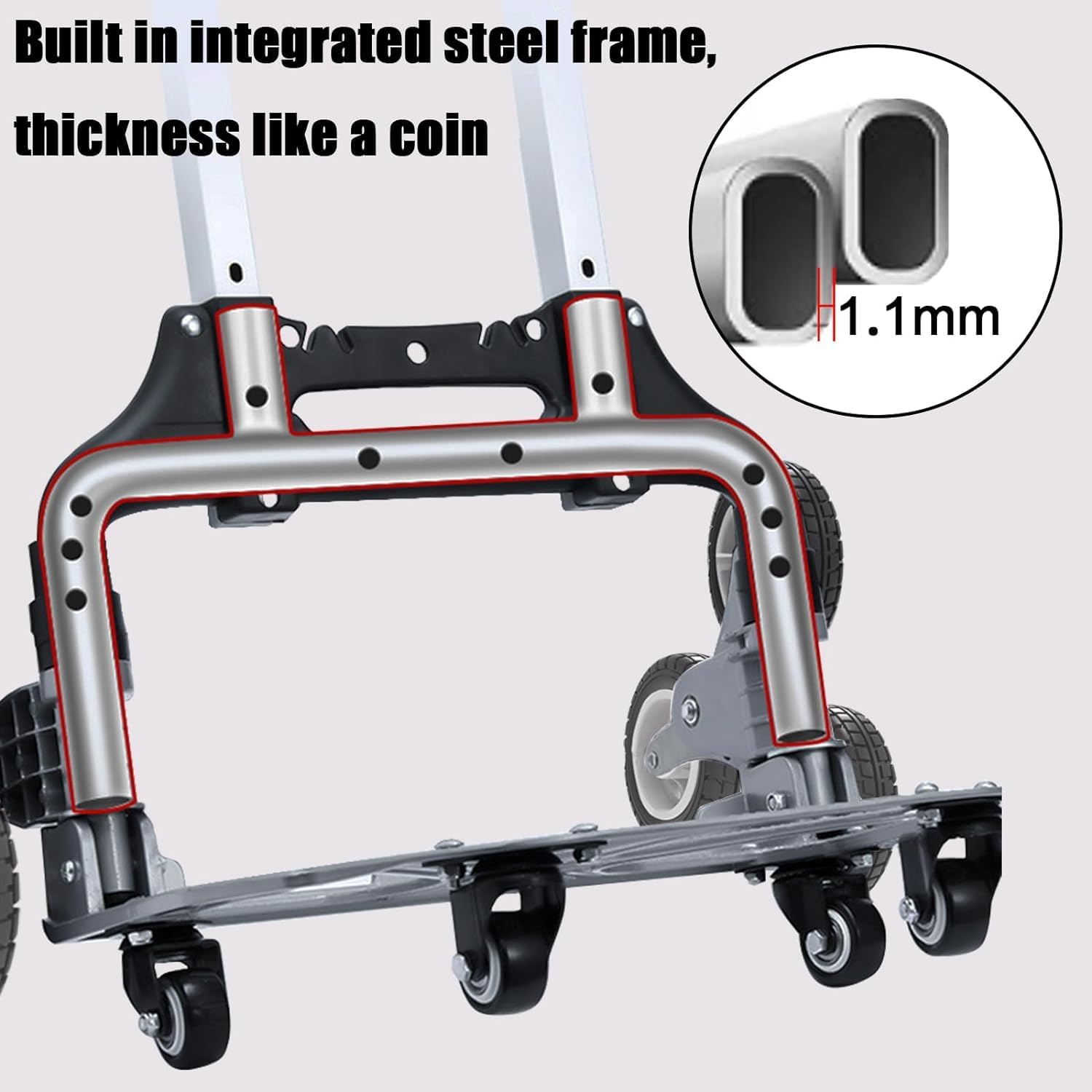 Folding Hand Truck with Telescoping Handle and Rubber Wheels X3159