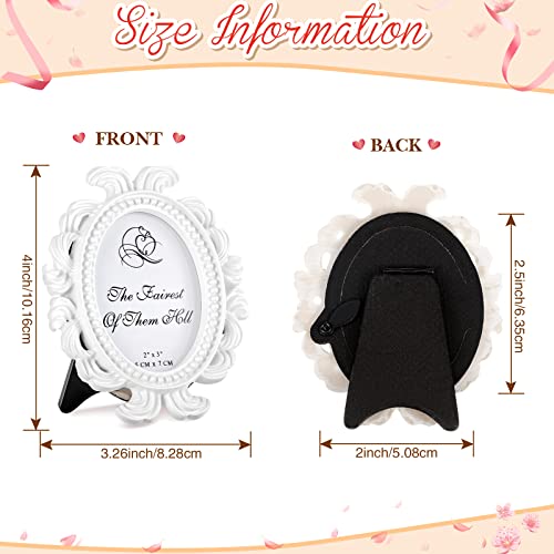 Vicenpal 20 Pieces Vintage Resin Picture Frames Antique Photo Frame Baroque Oval Mini Frame Table Top Display Black K3894