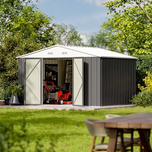 Patiowell 5x3 FT Outdoor Storage Shed with Sloping Roof and Lockable Door, Brown L4971